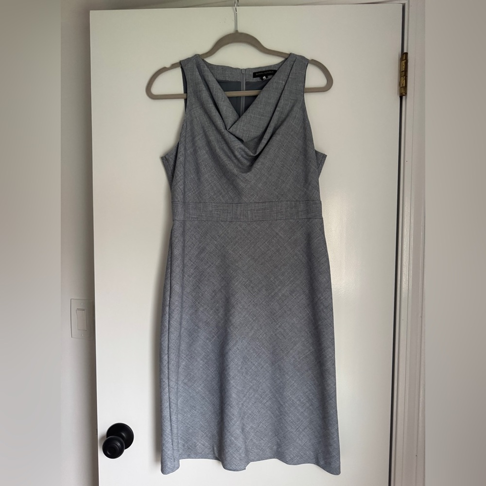 Banana Republic Elegant Blue/ Gray Midi Dress